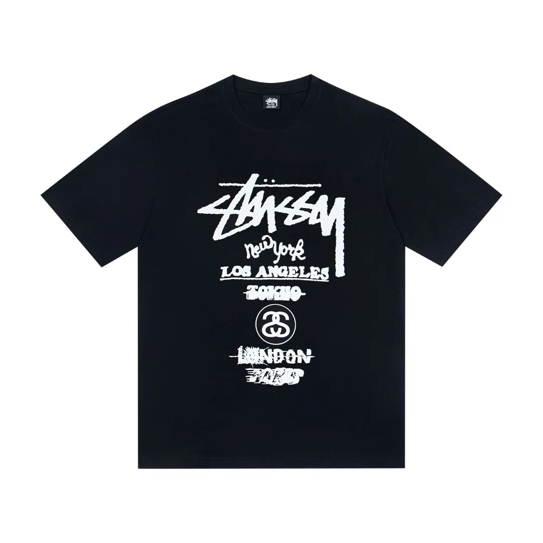 🔥 009# P55 （In Stock ） Stussy Series World Tour T Same Style ：Black White Size：S M L XL ： 260 ：